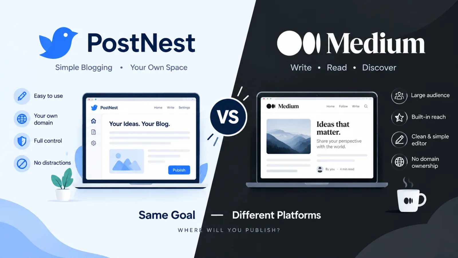 PostNest vs Medium for Developers: Free Publishing vs. the Partner Program