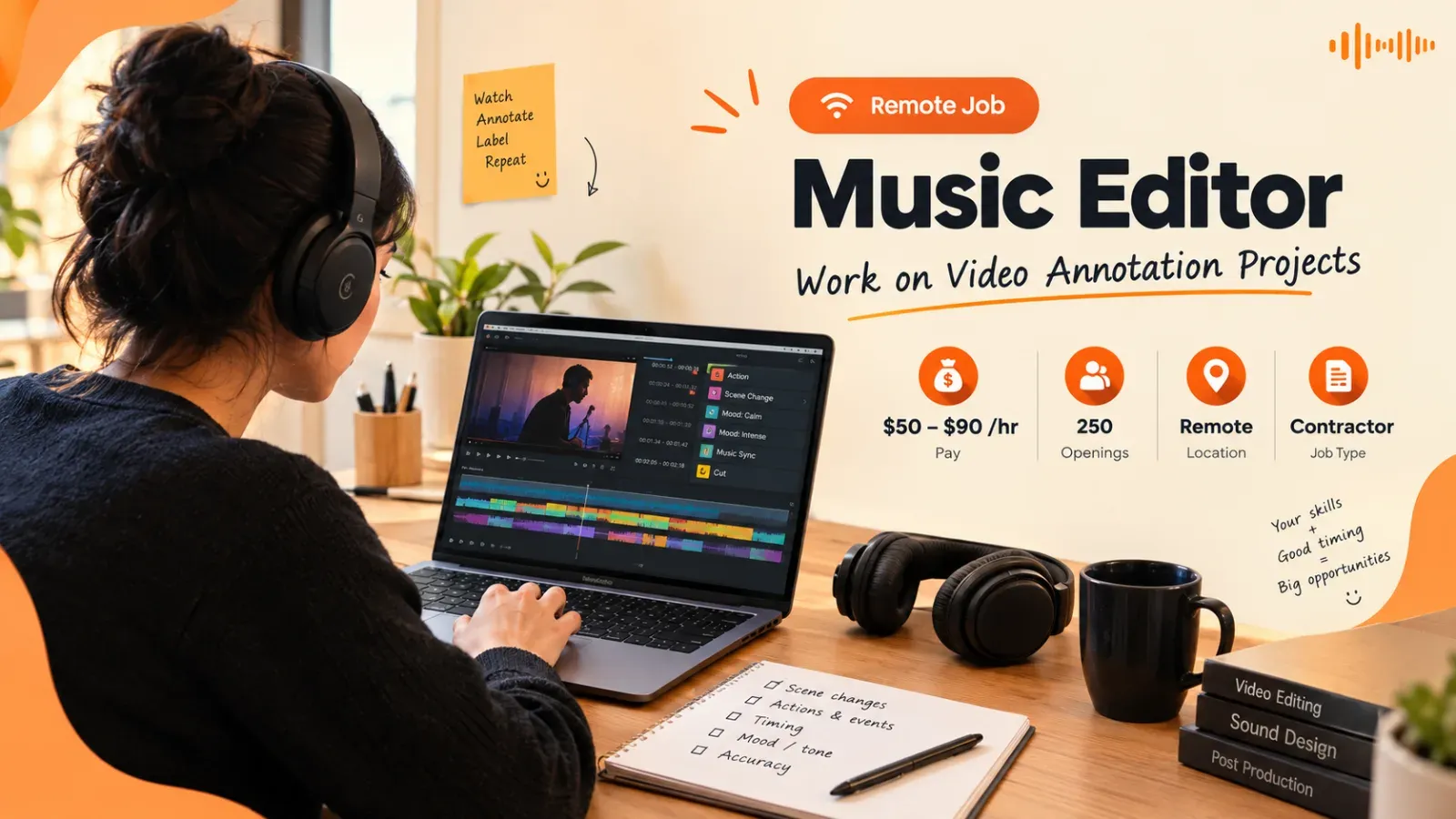 Music Editor Remote Job | $50–$90/Hour