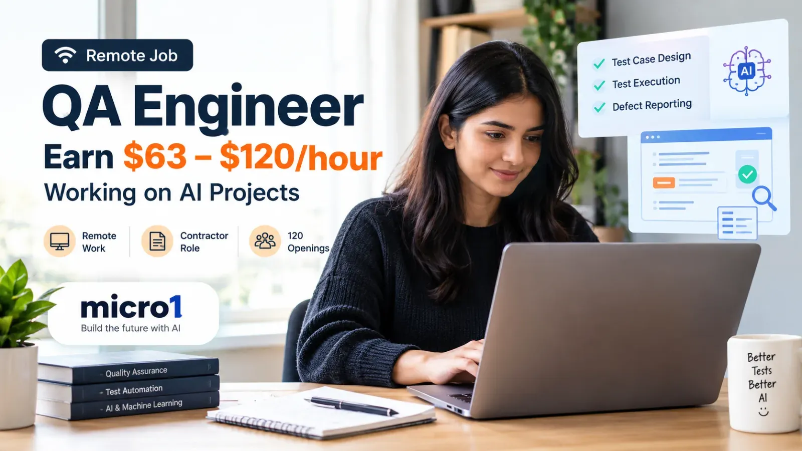 QA Engineer Remote Job: Earn $63–$120 per Hour Working on AI Projects